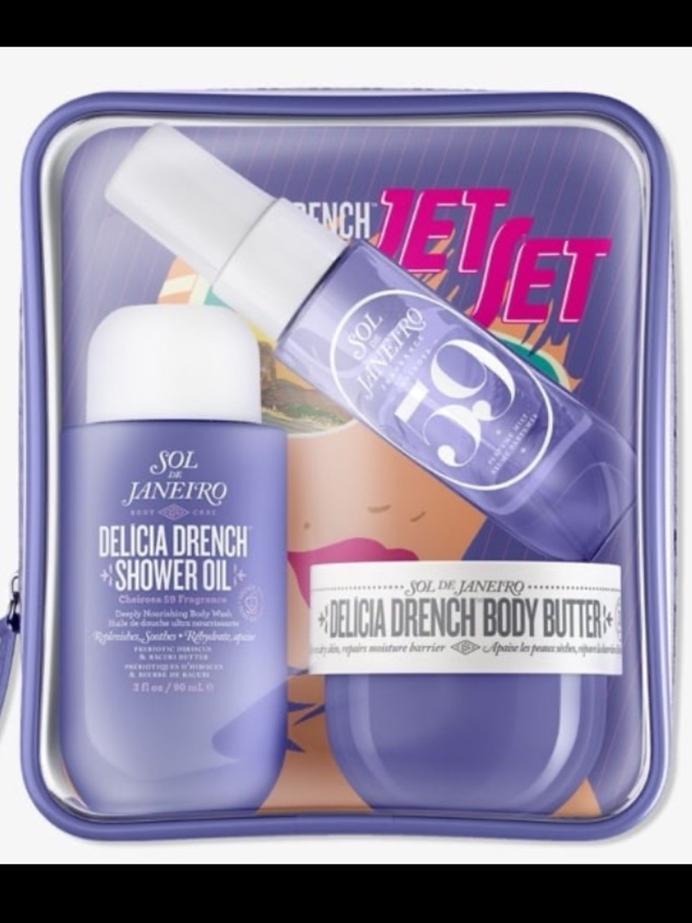 Sol de Janeiro Delicia Drench Jet Set Bath & Body Gift Set NEW! 3 pc gift set